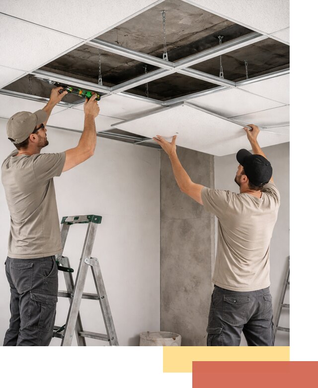 Монтаж потолка Армстронг под ключ в Кушве