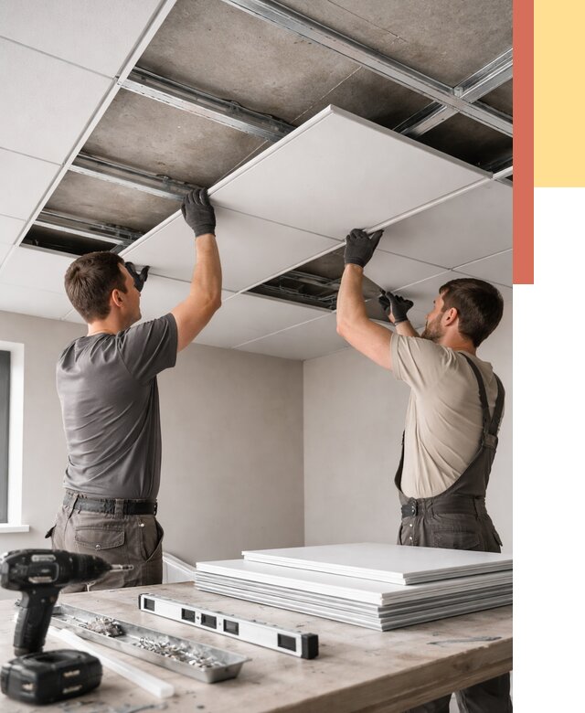 Монтаж кассетного потолка в Кушве от 4619 руб/м2 — установка и сборка | ОТДЕЛОЧНИК-Кшв