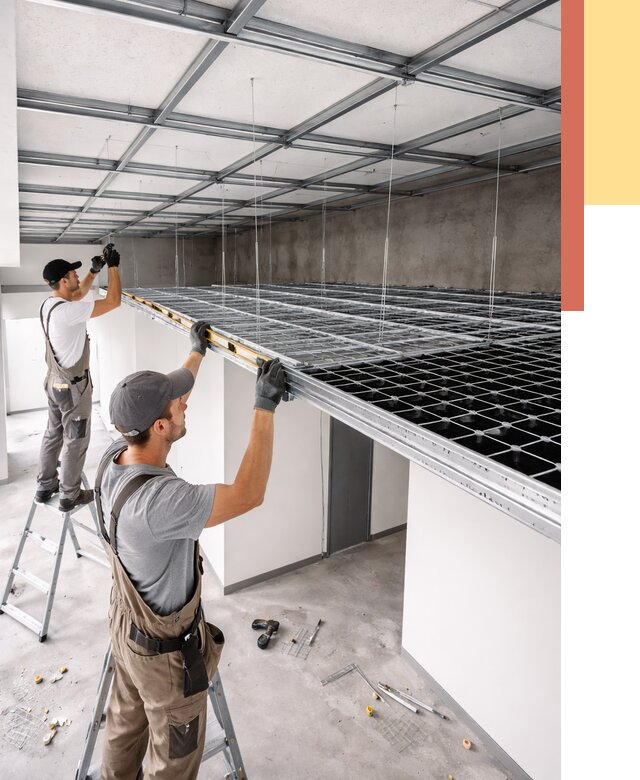 Монтаж потолка грильято в Кушве от 462 руб./м² — быстрая сборка под ключ | ОТДЕЛОЧНИК-Кшв