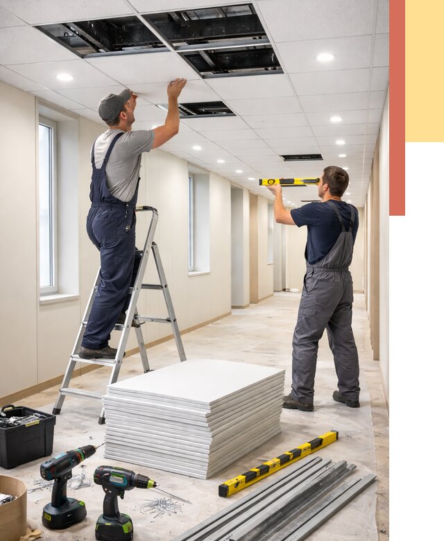 Ремонт потолка Армстронг в Кушве от 4619 руб. — быстро и недорого | ОТДЕЛОЧНИК-Кшв