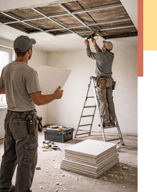 Замена плит подвесного потолка в Кушве от 1796 руб. быстро и недорого | ОТДЕЛОЧНИК-Кшв