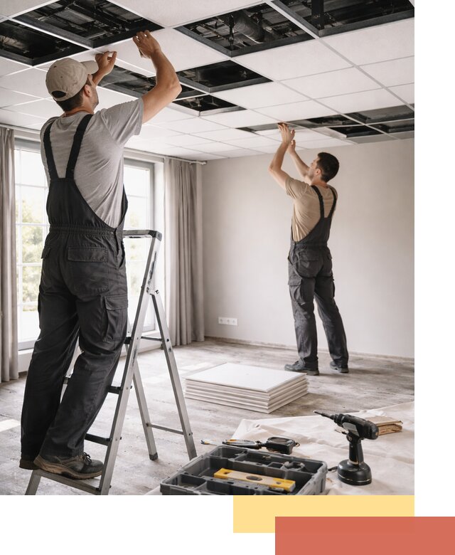 Замена плит подвесного потолка в Кушве быстро и качественно