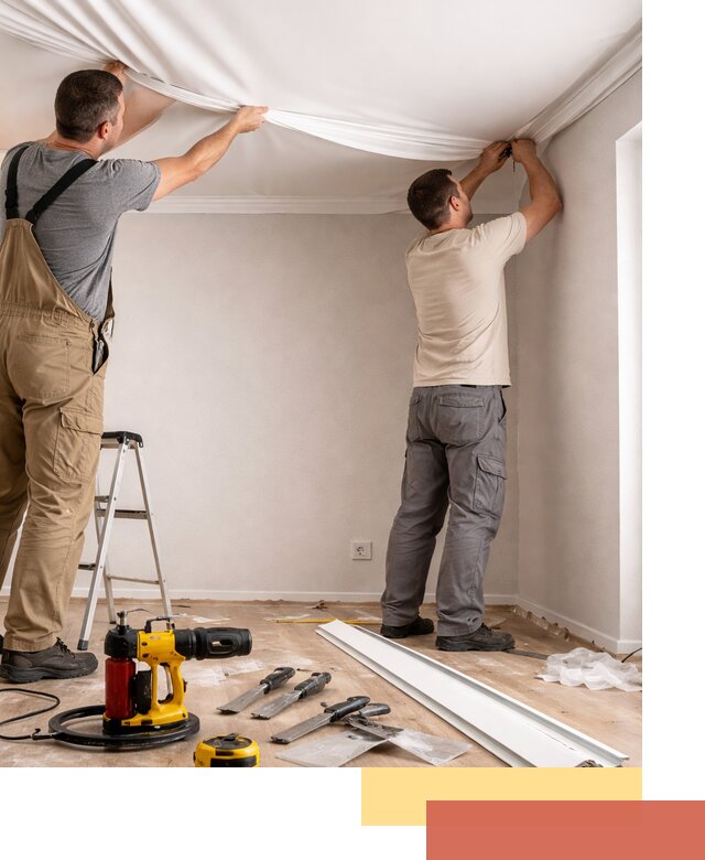 Монтаж ПВХ натяжного потолка в Кушве качественно и быстро