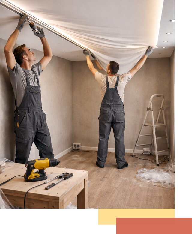 Монтаж натяжного потолка с подсветкой в Кушве цена и сроки