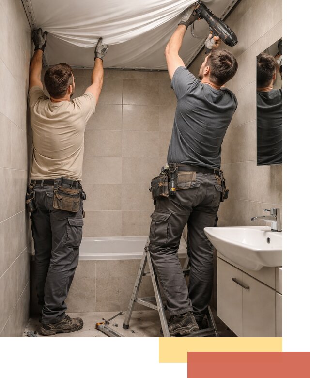 Монтаж натяжного потолка в ванной в Кушве быстро и качественно