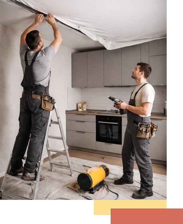 Монтаж натяжного потолка на кухне в Кушве