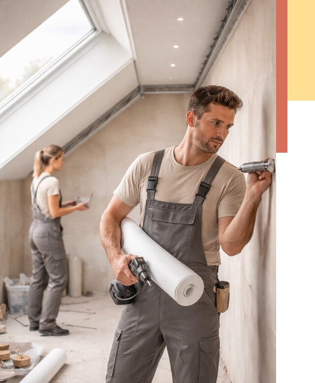 Монтаж натяжного потолка на мансарде в Кушве от 3593 руб. | ОТДЕЛОЧНИК-Кшв