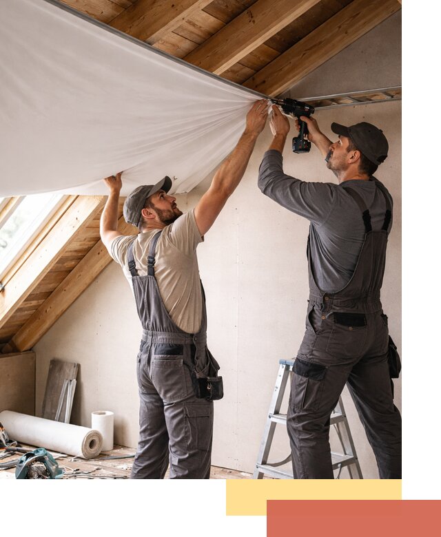 Монтаж натяжного потолка в мансарде в Кушве