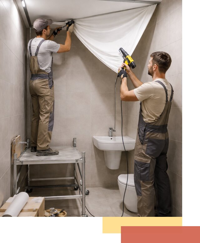 Монтаж натяжного потолка в санузле в Кушве