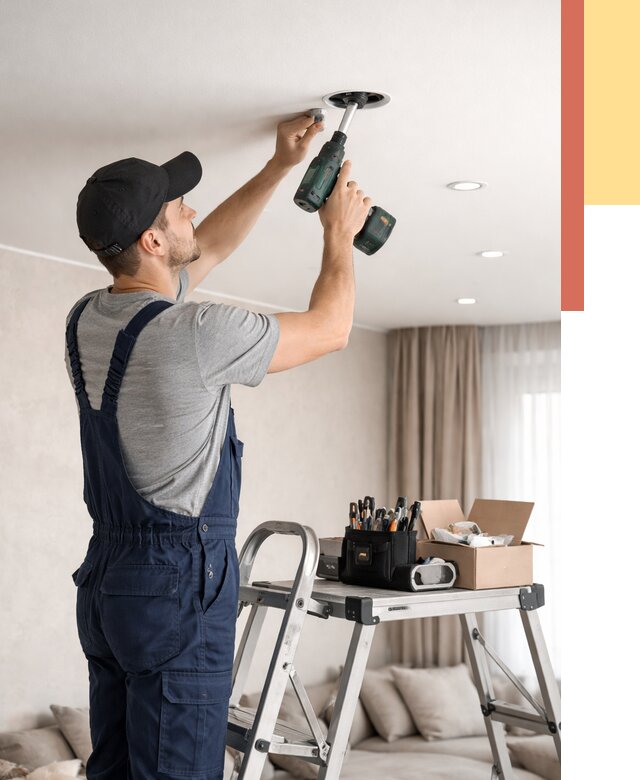 Установка и монтаж точечных светильников в натяжной потолок в Кушве от 1848 руб. | ОТДЕЛОЧНИК-Кшв