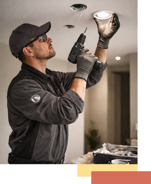 Установка точечных светильников в натяжной потолок в Кушве