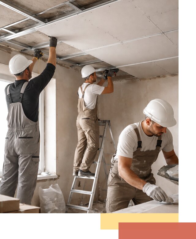 Одноуровневый потолок из гипсокартона в Кушве — монтаж и отделка