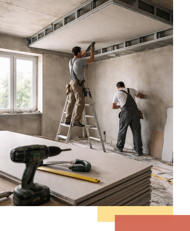 Двухуровневый потолок из гипсокартона в Кушве