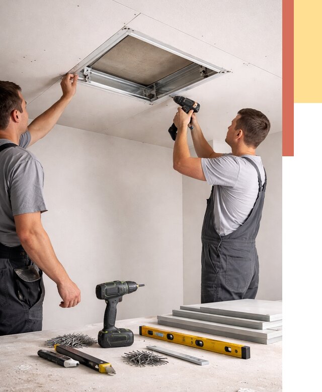 Установка люка в потолок ГКЛ в Кушве от 2566 руб. под ключ | ОТДЕЛОЧНИК-Кшв