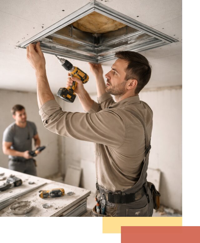 Монтаж люка в потолок из ГКЛ в Кушве