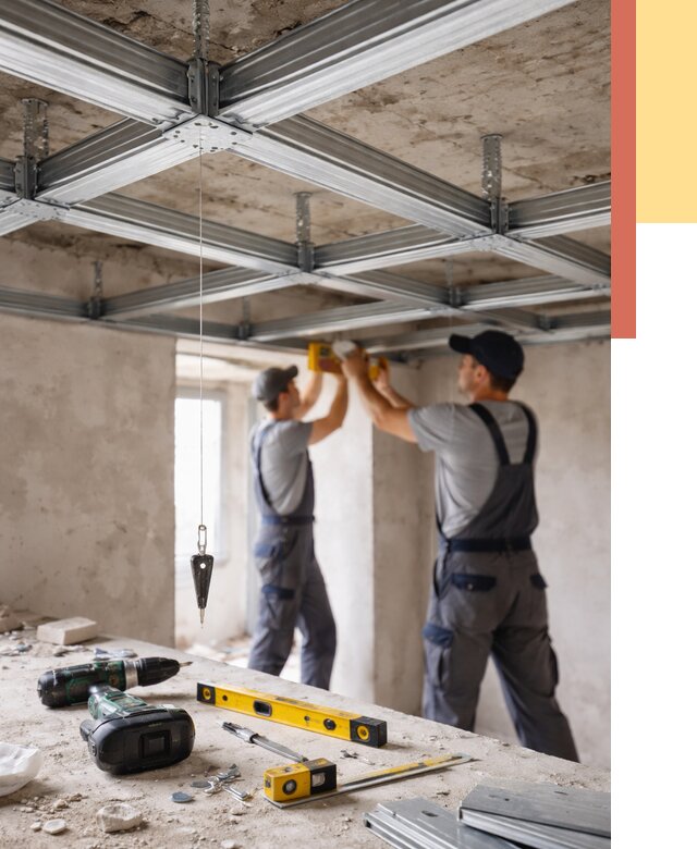 Монтаж каркаса потолка из профиля в Кушве от 4619 руб. — услуги ОТДЕЛОЧНИК-Кшв