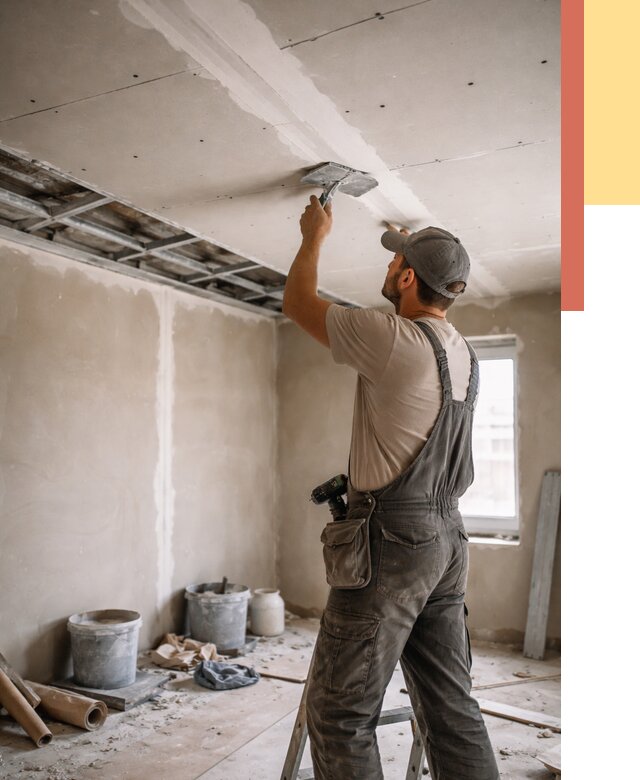 Ремонт потолка из гипсокартона в Кушве от 667 руб./м² — быстро и недорого | ОТДЕЛОЧНИК-Кшв