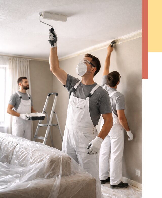 Покраска потолка водоэмельсионной краской в Кушве от 2258 руб/м² — услуги под ключ | ОТДЕЛОЧНИК-Кшв