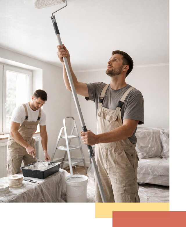 Покраска потолка водоэмульсионной краской в Кушве