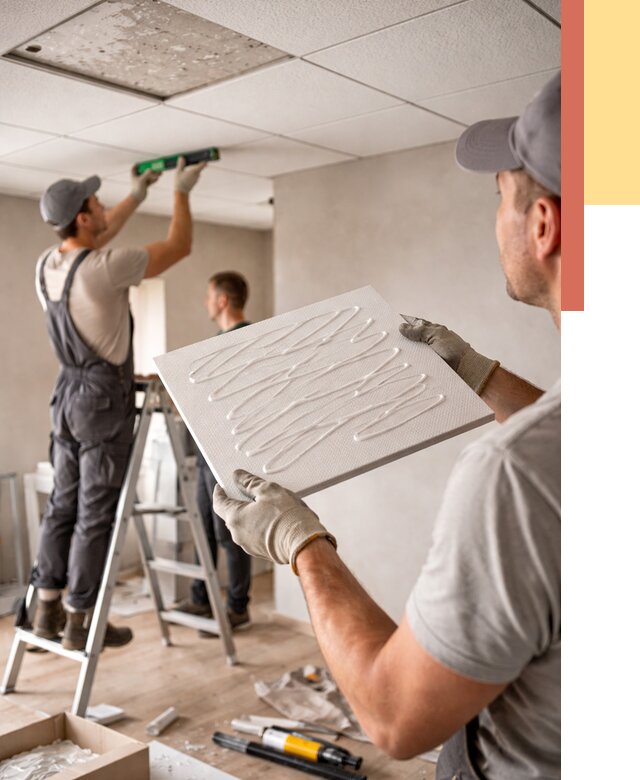 Монтаж потолочной плитки в Кушве от 4619 руб. — быстро и недорого | ОТДЕЛОЧНИК-Кшв