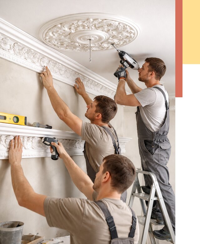 Монтаж лепнины на потолок в Кушве от 3285 руб. быстро и недорого | ОТДЕЛОЧНИК-Кшв