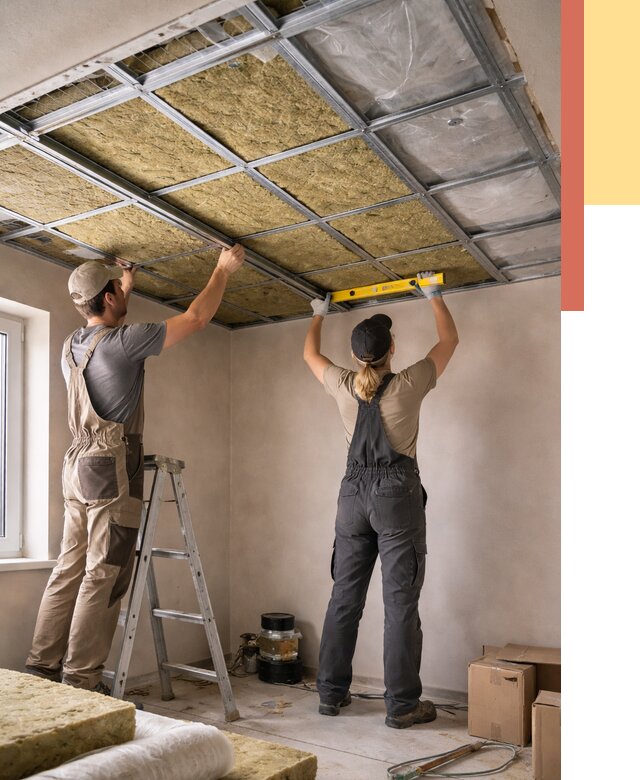 Шумоизоляция потолка в Кушве от 1283 руб. под ключ — услуги ОТДЕЛОЧНИК-Кшв