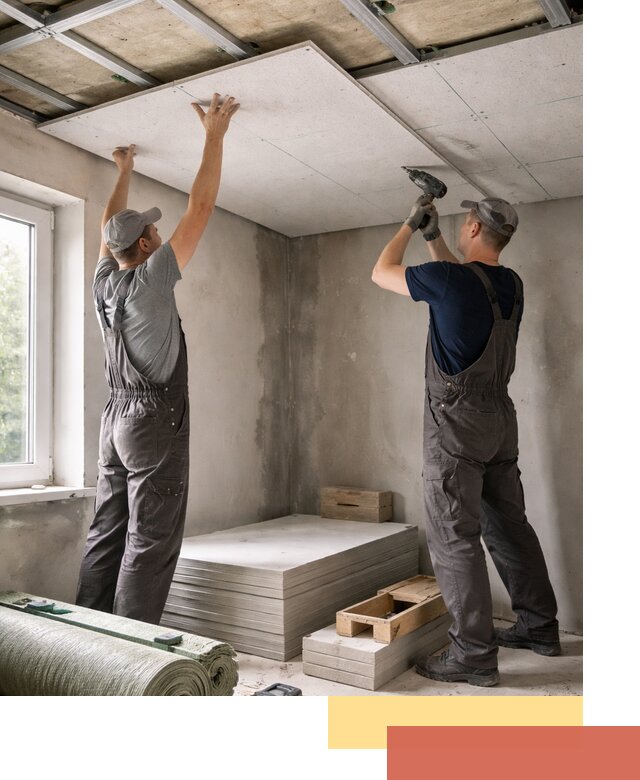 Шумоизоляция потолка панелями ЗИПС в Кушве